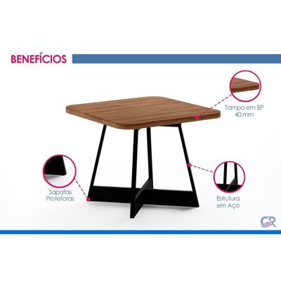 Mesa Sala Jantar Átria 90cm + 4 Cadeias Lux Rose Carraro