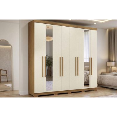 Guarda Roupa Casal 8Pta c/Esp Pé Master New Areia S. Andirá