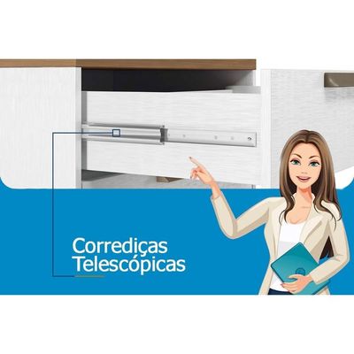 Cômoda Marabá c/1 Porta c/Espelho 6Gavs Cinamomo S. Andirá