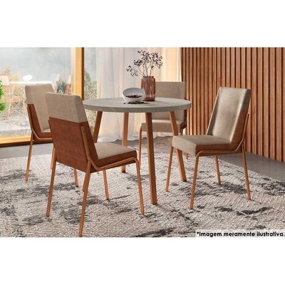 Cadeira Jantar Hug 1749 Aço 2 Un Dourado/Bamboo Carraro