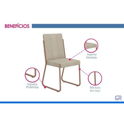 Cadeira Jantar Nina 1756 2 Un Dourado/Bamboo Carraro