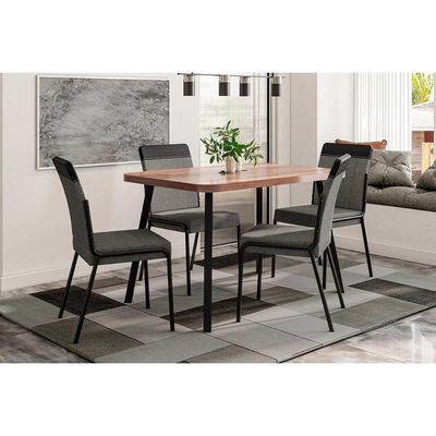 Mesa Sala Jantar Stellar 120cm+ 4 Cadeiras Duo Preto Carraro