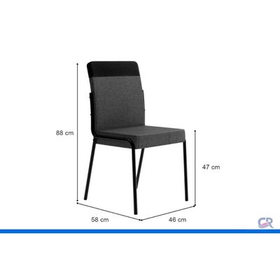 Mesa Sala Jantar Stellar 160cm+ 6 Cadeiras Duo Preto Carraro