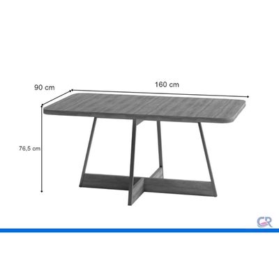 Mesa Sala Jantar Átria 160cm + 6 Cadeiras Nina Preto Carraro
