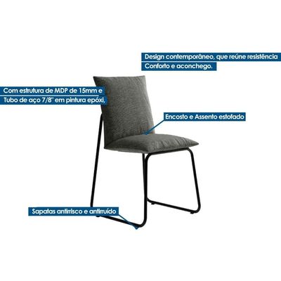 Cadeira Jantar Soft 1750 Aço 2 Un Dourado/Branco Carraro