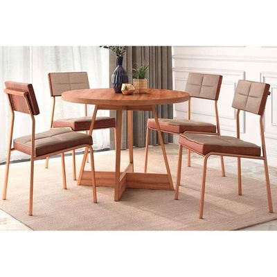 Cadeira Jantar Neo 1740 Aço 2 Un Dourado/Bamboo Carraro