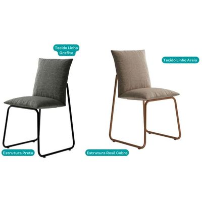 Cadeira Jantar Soft 1750 Aço 2 Un Dourado/Branco Carraro