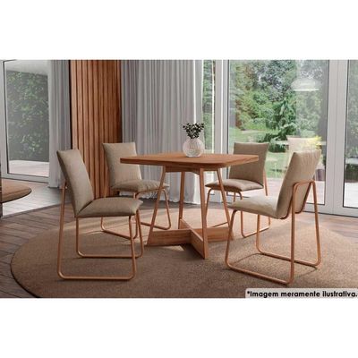 Cadeira Jantar Soft 1750 Aço 2 Un Dourado/Branco Carraro