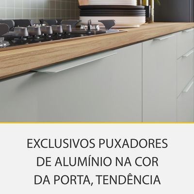 Cozinha Completa Rainha com Ilha 100% MDF 8 Portas 12 Gavetas Verde e Nature