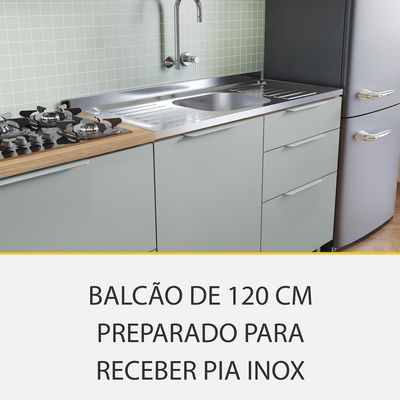 Cozinha Completa Rainha com Ilha 100% MDF 8 Portas 12 Gavetas Verde e Nature