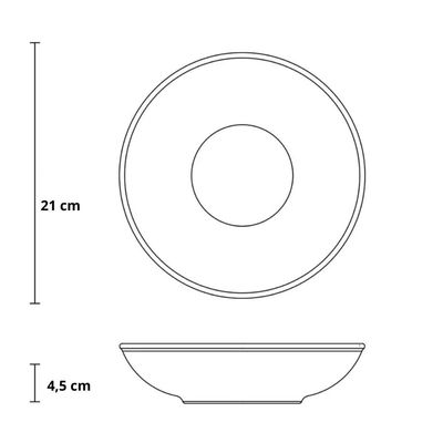 Prato Fundo Basic Dove 21cm Cerâmica Porto Brasil Cozinha Gourmet Mesa Posta Avulso