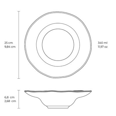 Prato para Risoto Orgânico Greenery 25cm Porto Brasil Cerâmica Massa Nhoque Fundo Molho