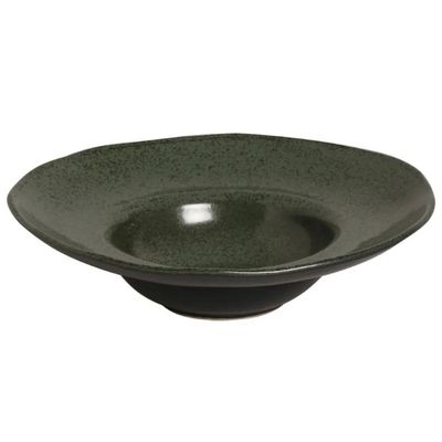 Prato para Risoto Orgânico Greenery 25cm Porto Brasil Cerâmica Massa Nhoque Fundo Molho