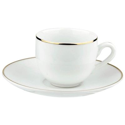 Xícara com Pires 90ml Legacy Gold Porcelana para Café Mesa Posta Servir