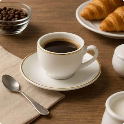 Xícara com Pires 90ml Legacy Gold Porcelana para Café Mesa Posta Servir
