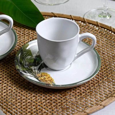 Xícara Chá com Pires 170ml Bio Bananê Porto Brasil Cozinha Gourmet Mesa Posta