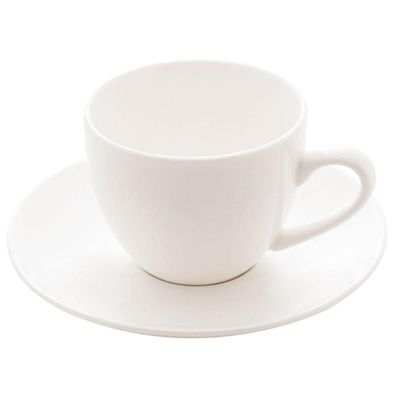 Jogo 48 Xícaras Café com Pires 100ml Porcelana Branco Clean Chá Padaria Servir Recepção