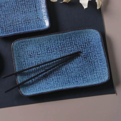 Kit 24 Travessas Cerâmica Juta Artesanal Porto Brasil Titanium Orientais Servir Peças de Sushi