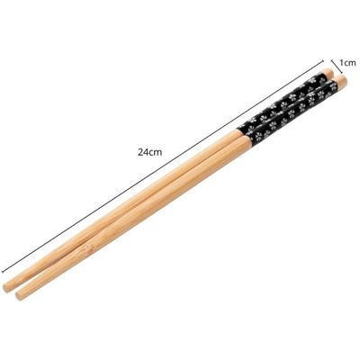 Kit 8 Pares Hashis 24cm Bambu Sunflower Preto Lyor Comida Japonesa