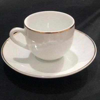 Conjunto 12 Xícaras Café com Pires Porcelana 90ml Legacy Gold Padaria Servir