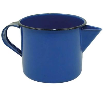 Caneca Leiteira Esmaltada Metalllouça N12 com Bico e Alça 1L Azul Canecão