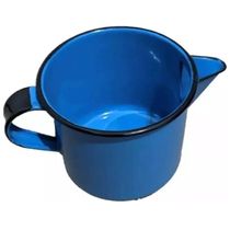 Caneca Leiteira Esmaltada Metalllouça N12 com Bico e Alça 1L Azul Canecão