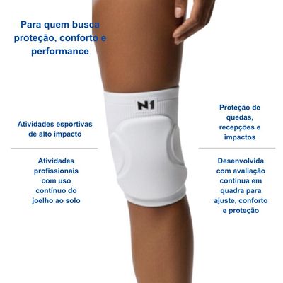 Joelheira Flyer Ii Branco G Knit 3D Sem Costura Eva 12Mm