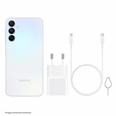 "Smartphone Samsung Galaxy A15 5G Azul Claro 128GB, 4GB RAM, Processador Octa-Core, Câmera Tripla Traseira, Tela Super Amoled de 6.5"" 90Hz"