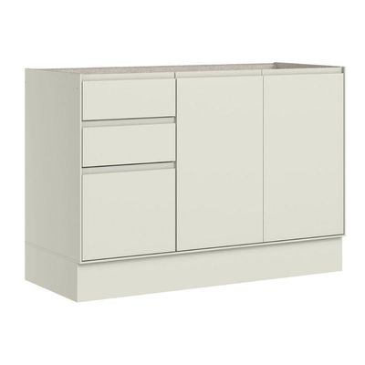 Balcão Cozinha Henn Fineze 3 Portas 2 Gavetas Areia