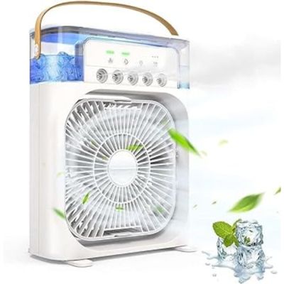 Mini Ventilador e Umidificado Portátil de Mesa Branco