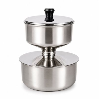 Cuscuzeira de Inox Individual Pequena 13cm de Diâmetro Panela de Cuscuz a Vapor