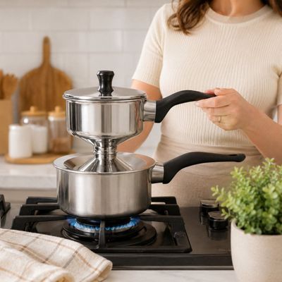 Cuscuzeira de Inox Individual Pequena 13cm de Diâmetro Panela de Cuscuz a Vapor