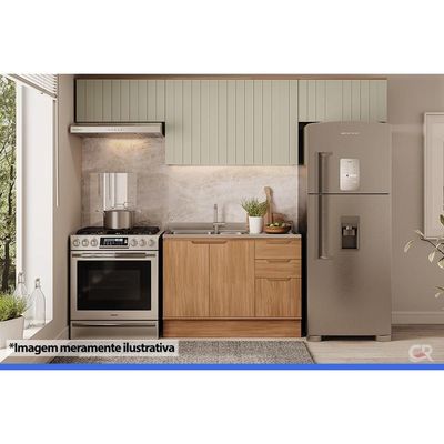 Balcão Cozinha Carraro Alma 3Ptas 2Gavs c/Tampo 120cm Cedro