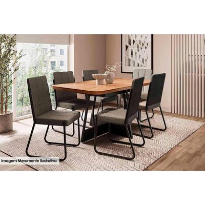 Cadeira Jantar Nina 1756 2 Un Preto/Grafite/Preto Carraro