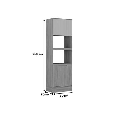 Paneleiro Cozinha Carraro Alma 4Ptas 2Fornos 70cm Salvia