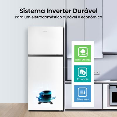 Geladeira Hisense Duplex 379L Frost Free Inverter Branca Branco / 110