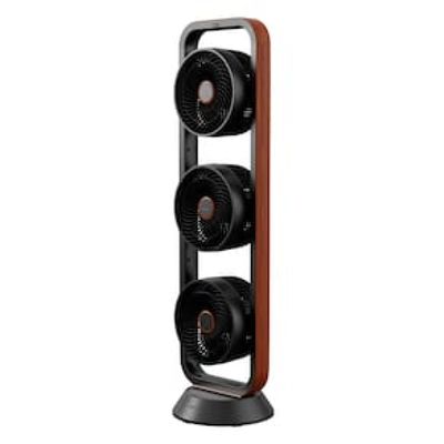 Ventilador de Torre Spirit Robot Triplo 130W com 3 Velocidades, Controle Remoto e Painel Digital com Display LED - Preto/Tabaco Preto / 110