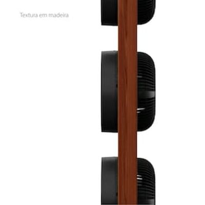 Ventilador de Torre Spirit Robot Triplo 130W com 3 Velocidades, Controle Remoto e Painel Digital com Display LED - Preto/Tabaco Preto / 110
