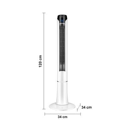 Ventilador de Torre 120cm Spirit Sky 45W de Potência com 3 Velocidades, Função Bom Sono e Vento Natural – Branco/Prata Branco,Prata / 110