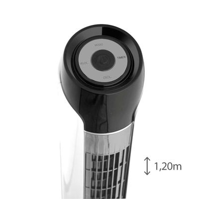 Ventilador de Torre 120cm Spirit Sky 45W de Potência com 3 Velocidades, Função Bom Sono e Vento Natural – Branco/Prata Branco,Prata / 110