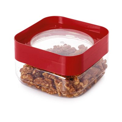 Pote Plug Quadrado Plasútil com Tampa Vermelho 510ml UNICA