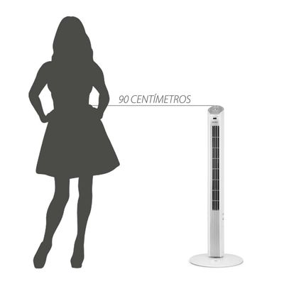 Ventilador de Torre 90cm Spirit Easy 40W de Potência e 3 Velocidades - Branco/Prata Branco,Prata / 110