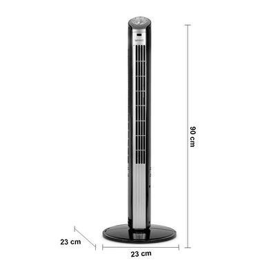 Ventilador de Torre 90cm Spirit Easy 40W de Potência e 3 Velocidades - Preto/Prata Prata,Preto / 110