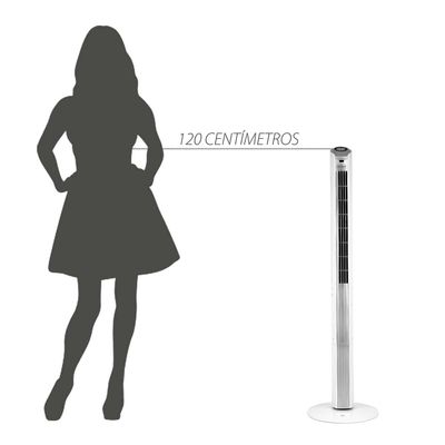 Ventilador de Torre Spirit TS1200 com 3 Velocidades, Função Oscilante e Controle Remoto  Branco Branco / 110