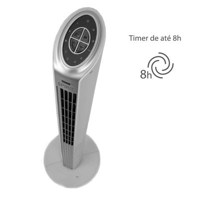Ventilador de Torre Spirit TS1200 com 3 Velocidades, Função Oscilante e Controle Remoto  Branco Branco / 110