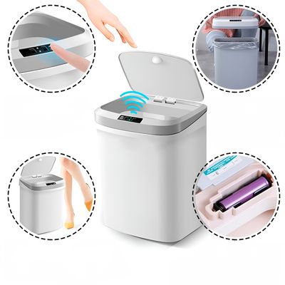 Lixeira Automática Inteligente Com Sensor 16 Litros Cor:Branco