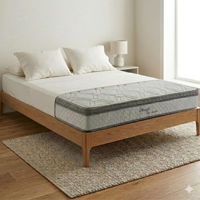 Colchão Casal Herval Ômega com Pillow Top e Molas Ensacadas 22x138x188cm – Cinza/Branco