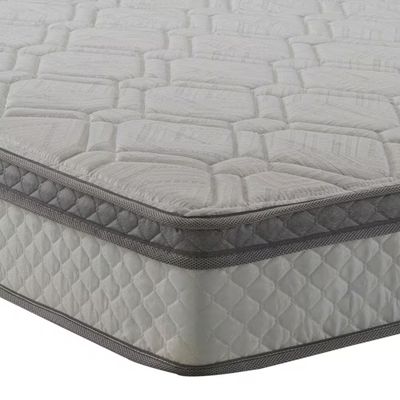 Colchão Casal Herval Ômega com Pillow Top e Molas Ensacadas 22x138x188cm – Cinza/Branco