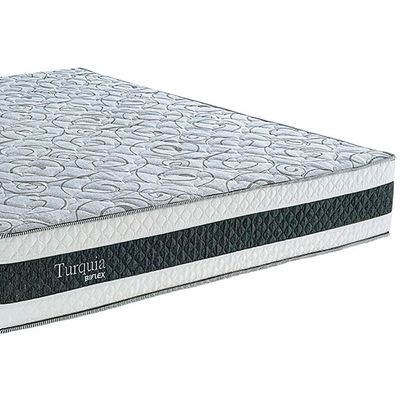 Colchão Queen Size Biflex Turquia com Molas Ensacadas e Pillow Inn 30x158x198cm - Branco/Grafite