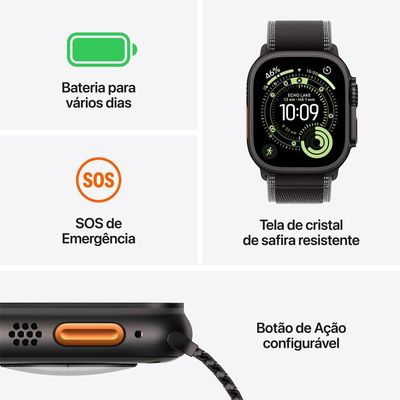 Apple Watch Ultra 3 GPS+ Cellular 49mm Pulseira Loop Alpina Preta